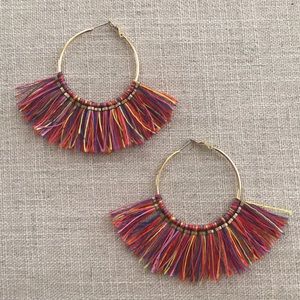 Tassel hoop earrings